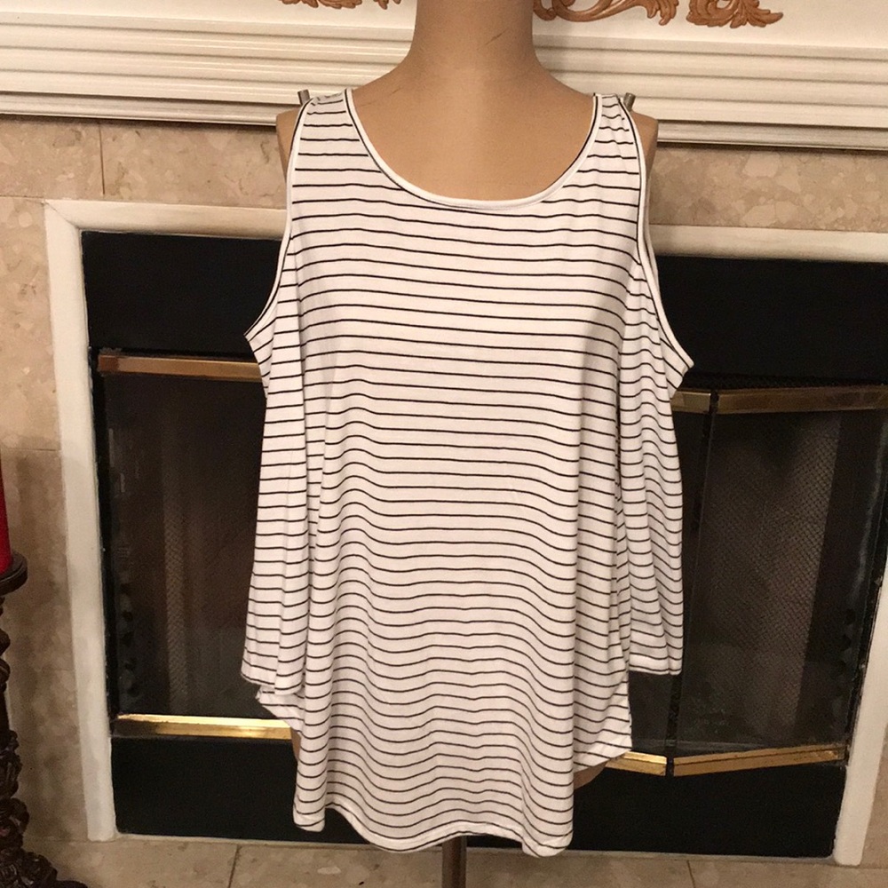 White and black stripe shirt